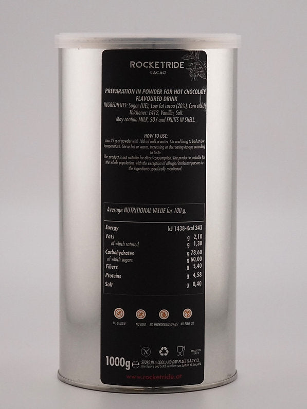 Rocketride Kakao – Feine Trinkschokolade - 1000g